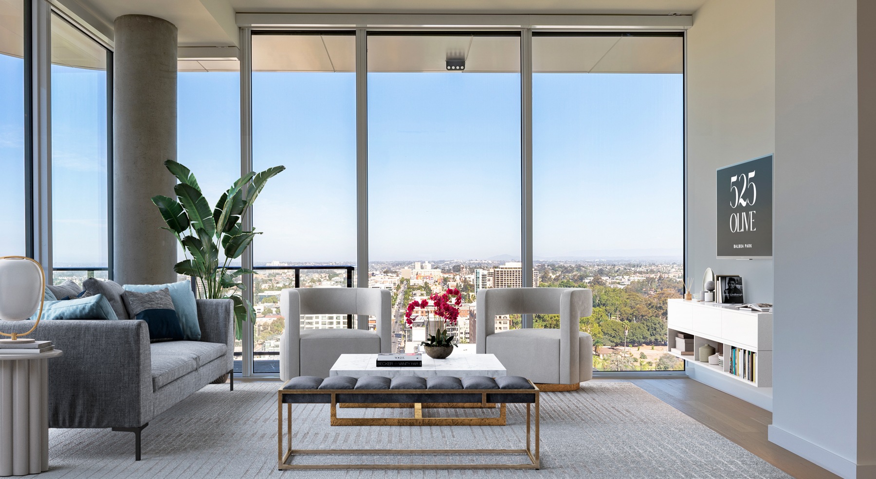Open space living area with natural lighting